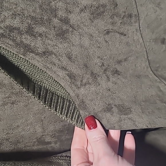 Blank NYC olive green suede hooded cardigan sz xs - Picture 2 of 7